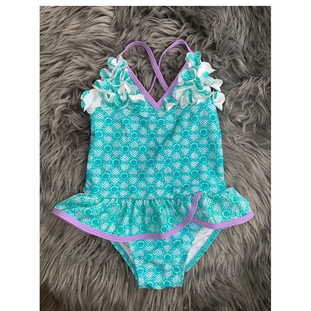 Pink Platinum  Flower Flounced swimsuit (NWT)